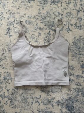 Free People Movement Women’s White Ribbed Cropped Tank Top